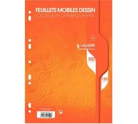 Calligraphe Feuillets mobiles perforés sous film 7100C A4 21x29,7 cm 100 pages unies blanches 120 g
