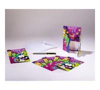 Sachet de 6 cartes tri-volet d'invitation d'anniversaire enfant et 6 enveloppes G