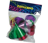 Sachet de 6 chapeaux pointus - Métal - Adulte - Accessoire de fête - Intérieur - Couleurs assorties