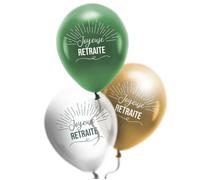 Sachet de 8 Ballons 'Joyeuse Retraite' Tropical - Dimensions : 30 x 30 cm