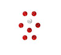 sachet de 8 boutons fantaisies ronds strass à facettes couleur rouge dos argenté 10mm - 2 trous 1mm