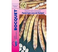 Sachet de graines de Haricot nain à écosser Pactol 90g (type coco paimpolais) - 90 g - Haricot nain à écosser - LES GRAINES BOCQUET