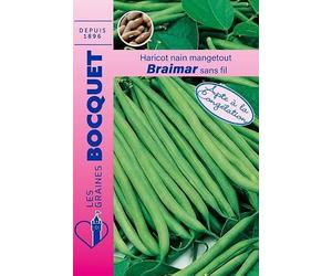 Sachet de graines de Haricot nain à filet Braimar 80g - 80 g - Haricot nain mangetout - LES GRAINES BOCQUET