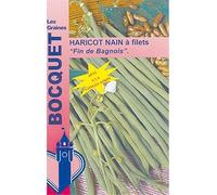 Sachet de graines de Haricot nain à filet fin de Bagnols 120g - 120 g - Haricot nain à filets sans fil - LES GRAINES BOCQUET