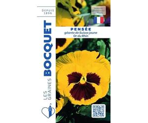Sachet de graines de Pensée géante de Suisse jaune Or du Rhin - 0,5 g - fleur bisannuelle - LES GRAINES BOCQUET