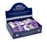 Sachet de lavande et de lavandin violet dans un présentoir en carton -- 18 g