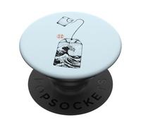 Sachet de thé Great Wave Esthétique Japonaise PopSockets PopGrip Adhésif