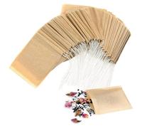 Sachet de thé vide, filtre à thé en papier, Sachets de thé vides avec cordon serrage, filtre à pâte bois, plusieurs tailles, paquet 100 for le en feuilles(7 x 9 cm)