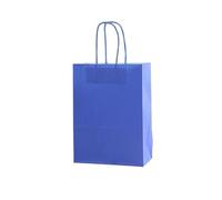 Sachet En Papier Avec Poignée 10/24Pcs Kraft Paper Bags 16x22x8cm Reusable Bag With Handle For Birthday Party Wedding Christmas Shopping(Blue,10pcs)