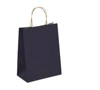 Sachet En Papier Avec Poignée 10/30/50pcs Holiday Party Bag With Handle Jewelry Shopping Bag Christmas Marriage Colored Paper Bag(DEEP BLUE,50PCS)