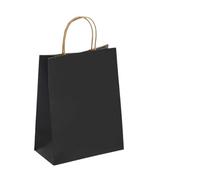 Sachet En Papier Avec Poignée 10/30/50pcs Holiday Party Bag With Handle Jewelry Shopping Bag Christmas Marriage Colored Paper Bag(Black,30PCS)