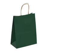 Sachet En Papier Avec Poignée 10/30/50pcs Holiday Party Bag With Handle Jewelry Shopping Bag Christmas Marriage Colored Paper Bag(Green2,30PCS)