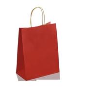 Sachet En Papier Avec Poignée 10/30/50pcs Holiday Party Bag With Handle Jewelry Shopping Bag Christmas Marriage Colored Paper Bag(Red,30PCS)