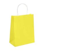 Sachet En Papier Avec Poignée 10/30/50pcs Holiday Party Bag With Handle Jewelry Shopping Bag Christmas Marriage Colored Paper Bag(Yellow,10PCS)