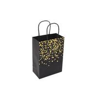 Sachet En Papier Avec Poignée 10/50/100pcs Hand-held Paper Bag Kraft Paper Candy Bag Wedding Party Bag Candy Shopping Bag(Black,100pcs)