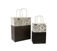 Sachet En Papier Avec Poignée 10pcs Foral Fruit Paper Bag With Handle Multifunction Christams Birthday Party Favor Decoration Packing Bags(Color19,27x21x11cm)