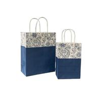 Sachet En Papier Avec Poignée 10pcs Foral Fruit Paper Bag With Handle Multifunction Christams Birthday Party Favor Decoration Packing Bags(Color15,21x13x8cm)