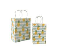 Sachet En Papier Avec Poignée 10pcs Foral Fruit Paper Bag With Handle Multifunction Christams Birthday Party Favor Decoration Packing Bags(Color23,21x13x8cm)