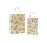 Sachet En Papier Avec Poignée 10pcs Foral Fruit Paper Bag With Handle Multifunction Christams Birthday Party Favor Decoration Packing Bags(Color1,27x21x11cm)