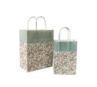 Sachet En Papier Avec Poignée 10pcs Foral Fruit Paper Bag With Handle Multifunction Christams Birthday Party Favor Decoration Packing Bags(Color20,27x21x11cm)