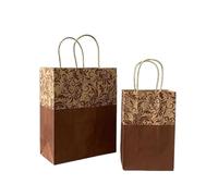 Sachet En Papier Avec Poignée 10pcs Foral Fruit Paper Bag With Handle Multifunction Christams Birthday Party Favor Decoration Packing Bags(Color21,21x13x8cm)