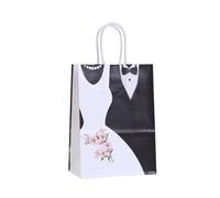 Sachet En Papier Avec Poignée 12/24Pcs Bride And Groom Paper Bag With Handle Wedding Dress Candy Favor Portable Packaging Bag(Color2,12pcs)