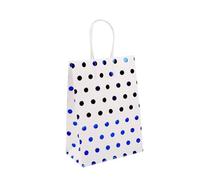 Sachet En Papier Avec Poignée 12/30pcs Foil Dot Gift Tote Bags, Stylish Packaging, For Party, Birthday, Wedding, Daily Use(Blue,12PCS_15X8X21CM)