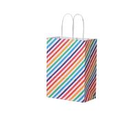 Sachet En Papier Avec Poignée 12pcs Rainbow Kraft Paper Bag With Handle Candy Bags Christmas, Wedding Birthday Candy Bag(Color3)