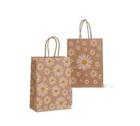 Sachet En Papier Avec Poignée 24pcs Mix Daisy Flower Theme Kraft Paper Packing Tote Bag For Birthday Wedding Party Decoration