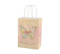 Sachet En Papier Avec Poignée 5/10/20/30pcs Butterfly Party Bags Hand-Held Kraft Paper Bag Wedding Mothers Day Birthday Party Supplies(Color 01,10pcs)