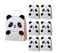 Sachet En Papier Avec Poignée 5/10/20/30pcs Panda Paper Bags With Handles Panda Party Favors Candy Treat Paper Bags Theme Birthday(20 Pcs)