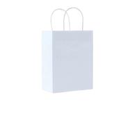 Sachet En Papier Avec Poignée 5-50Pcs Paper Bags With Handles Kraft Brown Paper Party Favors Bags For Birthday Wedding(White,5 Pcs)