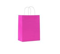 Sachet En Papier Avec Poignée 5-50Pcs Paper Bags With Handles Kraft Brown Paper Party Favors Bags For Birthday Wedding(Rose red,20 Pcs)