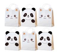 Sachet En Papier Avec Poignée 6/12/24pcs Animals Paper Bags With Handle Candy Cookies Bags For Party Decorations Supplies(Color1,12pcs)