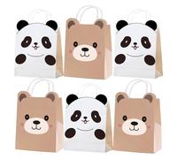 Sachet En Papier Avec Poignée 6/12/24pcs Animals Paper Bags With Handle Candy Cookies Bags For Party Decorations Supplies(Color3,24pcs)