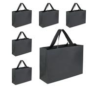 Sachet En Papier Avec Poignée 6pcs Black Paper Bags With Handles Black Bag Paper Shopping Bags With Ribbon Handles For Business