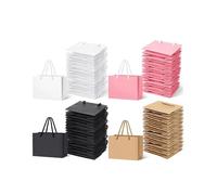 Sachet En Papier Avec Poignée 8/12pcs Paper Bags With Handles For Birthday Present,Weddings,Party Favors Graduation Holidays Celebrations(Color mixing,8PCS_17X24X10CM)