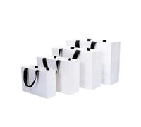 Sachet En Papier Avec Poignée 8pcs Shopping Bags Ribbon Handles Paper Bags For Christmas Wedding Clothes Shoes Box Packaging(WHITE,32x22cmx10cm)