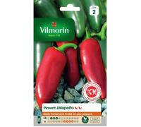 Vilmorin - Piment Jalapeno - d'origine Mexicaine - Goût Fortement fruité et Peu piquant - Note 5/10 sur l'échelle de Scoville, Verts
