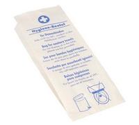 Sachet hygiénique en papier, imprimé, blanc/bleu