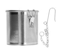 Sachet infuseur à épices en acier inoxydable, filtre à épices à mailles fines avec chaînette de suspension pour soupes, sauces, jus et thés. (1. Am)