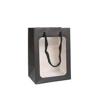 Sachet Papier Kraft Lot de 12 sacs fourre-tout en papier kraft avec fenêtre, for ranger des gâteaux, à main et colorés(Color7,35x25x18cm)