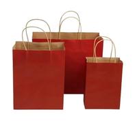 Sachet Papier Kraft Lot de 20 mini sacs en papier kraft avec poignées, petits, moyens et grands, for emballage luxe, for bonbons, courses(Color4,Width-height 15x21cm)