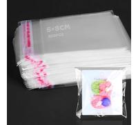 Sachet Plastique Transparent 300Pcs Sachet Bonbon 6x6+2cm Cellophane Transparent Auto-Adhésive Pochon Plastique OPP Pour Flyers Party Wedding Gift Bags Artisanat d'épingles à cheveux