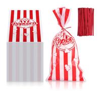 Sachet Pop Corn, 150 Sac Pop Corn, OPP Boite Pop Corn, 27 x 12,5cm Boite a Pop Corn pour le Cinéma, les Fêtes D'anniversaire, les Réunions
