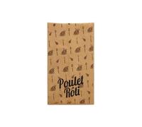 Sachet Poulet Ingraissable Kraft Imprimé - Lot de 500 - Papier Alimentaire Résistant à la Graisse - Idéal Rôtisserie, Boucherie, Traiteur - Plusieurs Tailles Disponibles (500, 18+7×31)