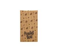 Sachet Poulet Ingraissable Kraft Imprimé - Lot de 500 - Papier Alimentaire Résistant à la Graisse - Idéal Rôtisserie, Boucherie, Traiteur - Plusieurs Tailles Disponibles (100, 13+7×28)