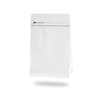 sachet refermable, Lot de 25 sachets rangement en Mylar épais à fond plat for grains café, avec valve, soufflet latéral aluminium et fermeture éclair(White Without Valve,125g (0.25lb))
