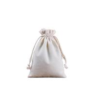Sachet Tissu Sacs en toile de coton blanc/noir, 50 pièces, sacs à cordon serrage, emballage bijoux et bonbons, pochettes rangement(Beige,20x25cm)