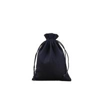 Sachet Tissu Sacs en toile de coton blanc/noir, 50 pièces, sacs à cordon serrage, emballage bijoux et bonbons, pochettes rangement(Black,13x18cm)